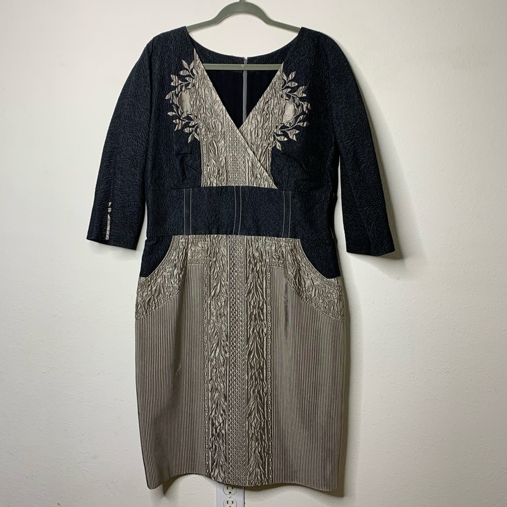Carolina Herrera Contrast Stitch Dress